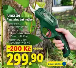 Lidl PARKSIDE Aku zahradní nůžky nabídka