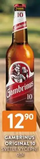 Qanto Gambrinus originál 10 světlé výčepní nabídka
