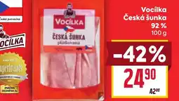 Billa Vocílka Česká šunka 92% nabídka