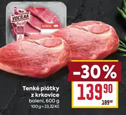 Billa Tenké plátky z krkovice nabídka
