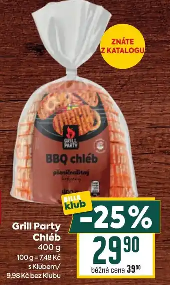Billa Grill Party Chléb nabídka