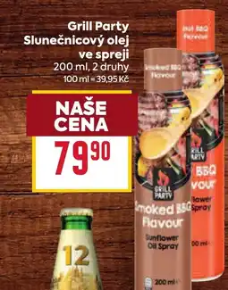 Billa Grill Party Slunečnicový olej ve spreji nabídka