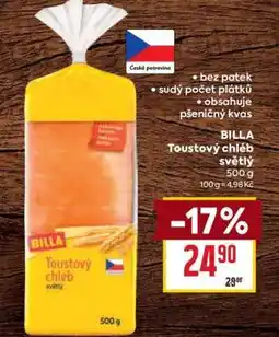 Billa BILLA Toustový chléb světlý nabídka
