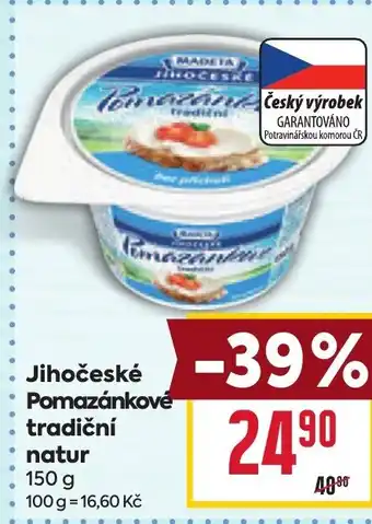 Billa Madeta Jihočeské Pomazánkové tradiční natur nabídka