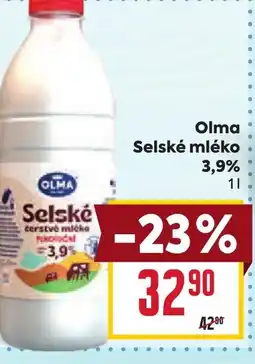 Billa Olma Selské mléko 3,9% nabídka