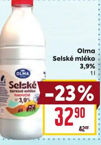 Billa Olma Selské mléko 3,9% nabídka