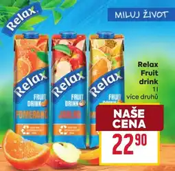 Billa Relax Fruit drink nabídka