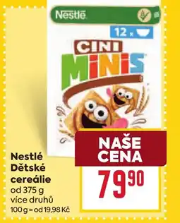 Billa Nestlé Dětské cereálie nabídka