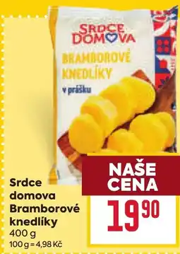 Billa Srdce domova Bramborové knedlíky nabídka