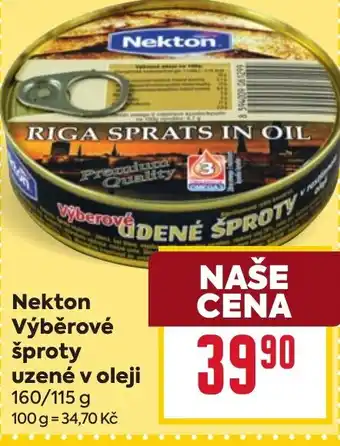 Billa Nekton Výběrové šproty uzené v oleji nabídka