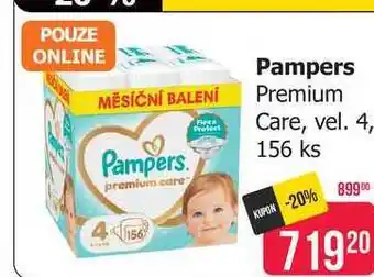 Pampers premium care, vel. 4, 156 ks