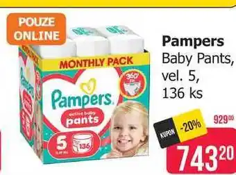 Pampers Baby Pants, vel. 5, 136 ks