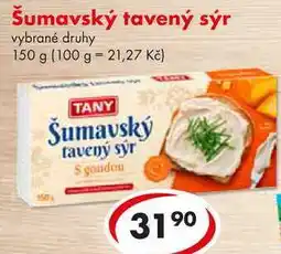 CBA Šumavský tavený sýr, vybrané druhy nabídka