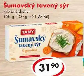 CBA Šumavský tavený sýr, vybrané druhy nabídka