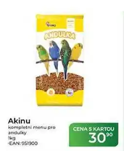 Tamda Foods Akinu kompletní menu pro andulky nabídka