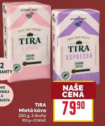 Billa TIRA Mletá káva nabídka