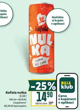 Billa Kofola nulka nabídka