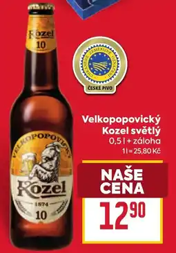 Billa Velkopopovický Kozel světlý záloha nabídka
