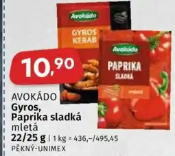 Coop AVOKÁDO Gyros, Paprika sladká nabídka