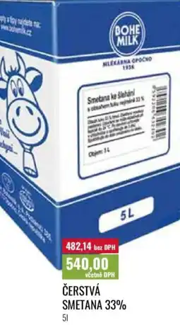 Ratio Bohemilk Čerstvá smetana 33% nabídka