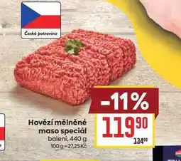 Billa Hovězí mělněné maso speciál baleni nabídka