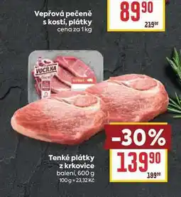 Billa Tenké plátky z krkovice balení nabídka