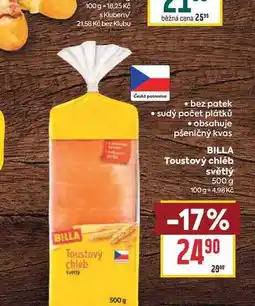 Billa BILLA Toustový chléb nabídka