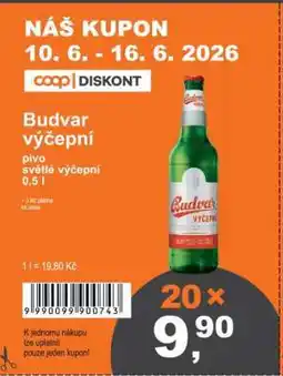 COOP DISKONT Budvar výčepní nabídka