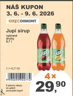 COOP DISKONT Jupí sirup nabídka