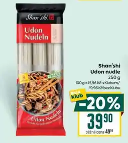 Billa Shan Shi Udon nudle nabídka