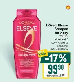 Billa L'Oreal Elseve Šampon na vlasy nabídka