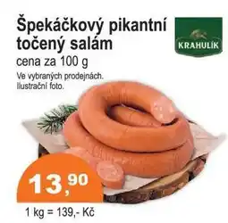 COOP DISKONT KRAHULÍK Špekáčkový pikantní točený salám nabídka