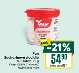 Billa Fan Sacharinové sladidlo nabídka
