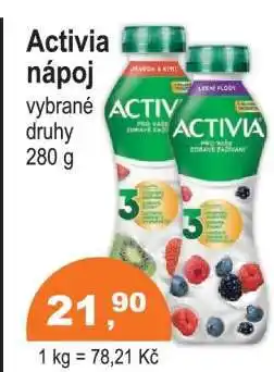 COOP DISKONT Activia nápoj nabídka