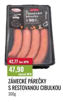 Ratio Zámecké párečky s restovanou cibulkou nabídka