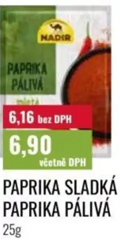 Ratio Nadir Paprika sladká paprika pálivá nabídka
