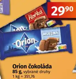 COOP TIP Orion čokoláda nabídka