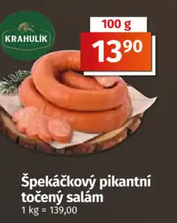 COOP TIP Špekáčkový pikantní točený salám nabídka