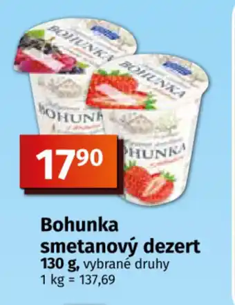 COOP TIP Bohunka smetanový dezert nabídka