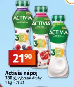 COOP TIP Activia nápoj nabídka