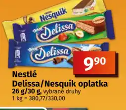 COOP TIP Nestlé Delissa/Nesquik oplatka nabídka