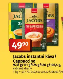 COOP TIP Jacobs instantní káva/ Cappuccino nabídka