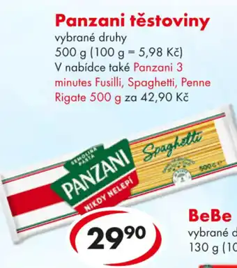 CBA Panzani těstoviny nabídka