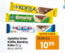 TEMPO Oplatka Orion Kofila, Banány, Koko nabídka