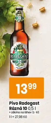 TEMPO Pivo Radegast Rázná 10 nabídka