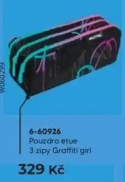 Wiky Pouzdro etue 3 zipy Graffiti girl nabídka