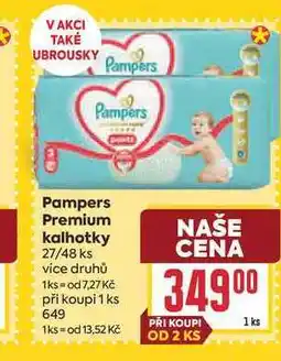 Billa Pampers Premium kalhotky 27/48 ks nabídka