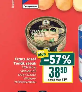 Billa Franz Josef Tuňák steak 170/120 g nabídka