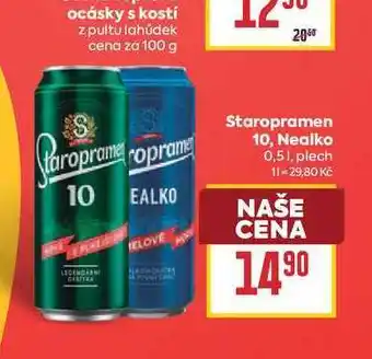 Billa Staropramen 10 0,51, plech nabídka