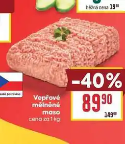 Billa Vepřové mělněné maso cena za nabídka